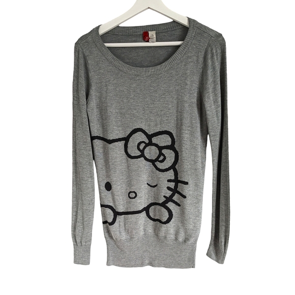 H&M x HELLO KITTY Grey Long Oversized Sweater size 4 - Picture 1 of 7